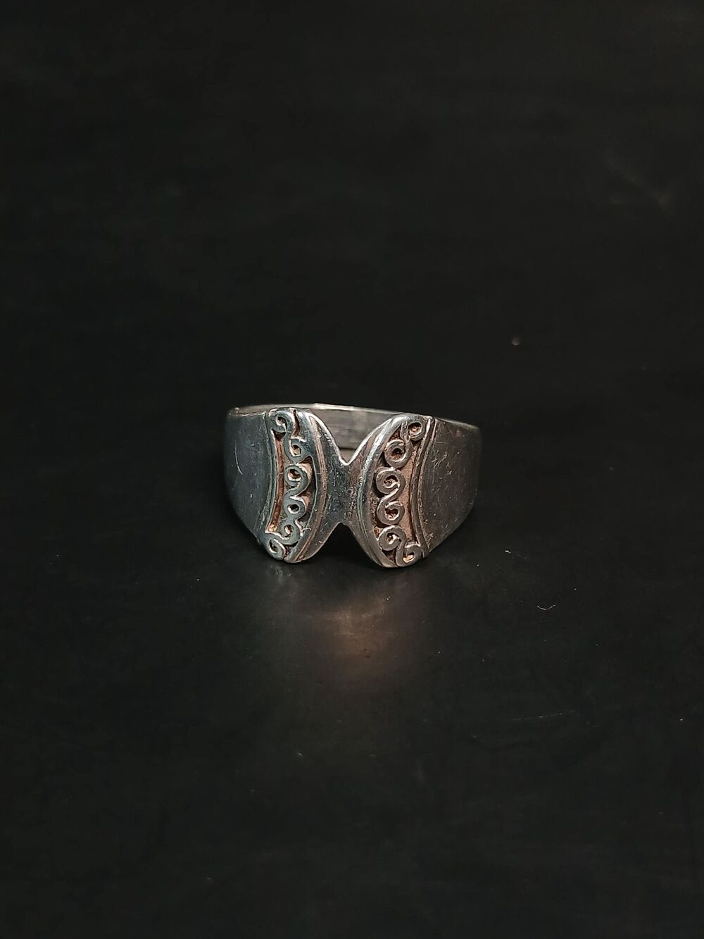 Sterling Silver Wide Band Ring 925 MD Modernist Size 8